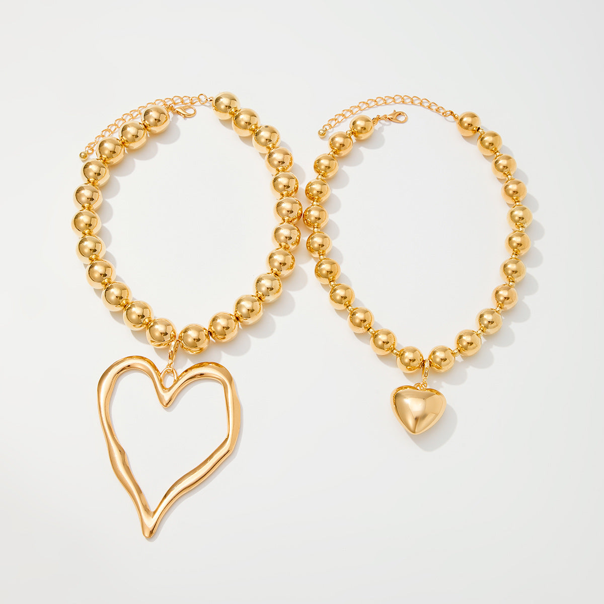 Collier Pendentif Cœur avec Perles Alliage 50g - 4 Variations
