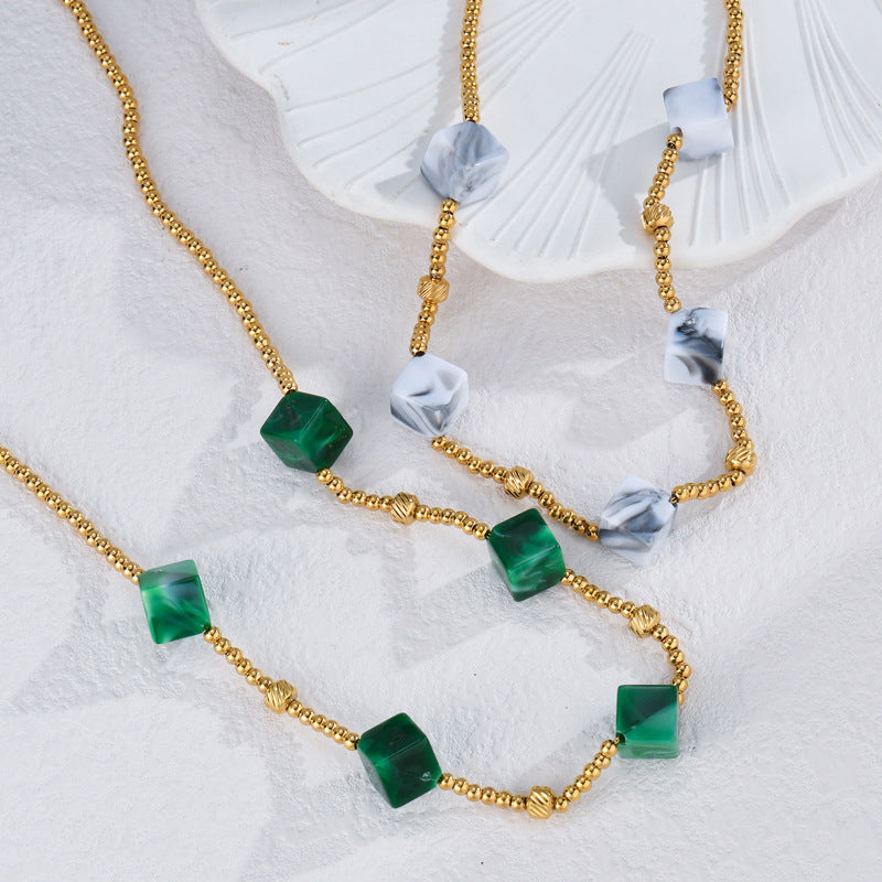 Collier Pendentif Carré Acier Inoxydable 28g - Design Géométrique