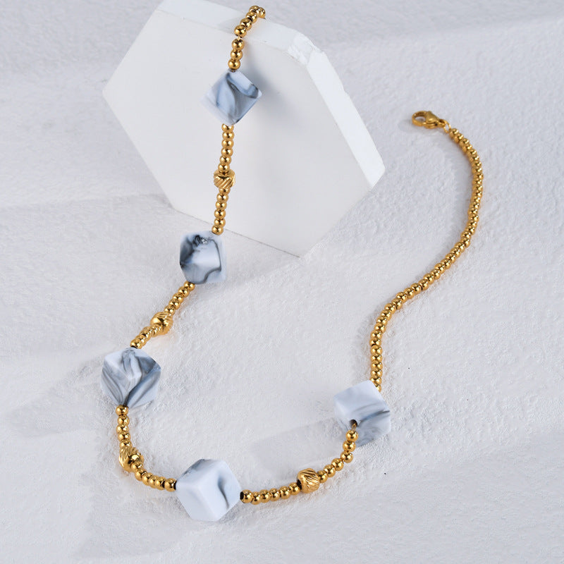Collier Pendentif Carré Acier Inoxydable 28g - Design Géométrique