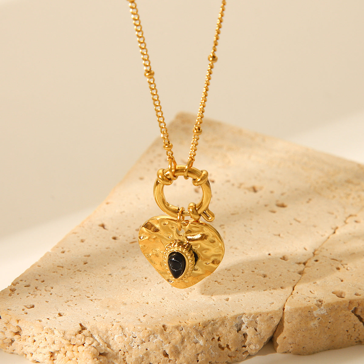 Collier Pendentif Cœur Acier Titane 27g - Hypoallergénique