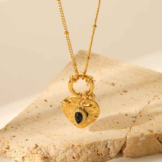 Collier Pendentif Cœur Acier Titane 27g - Hypoallergénique