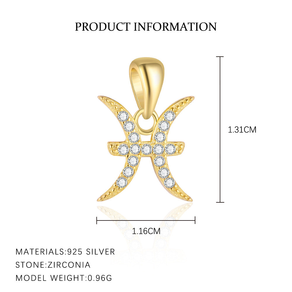 Collier Argent Sterling S925 11g - 12 Constellations Zodiacales