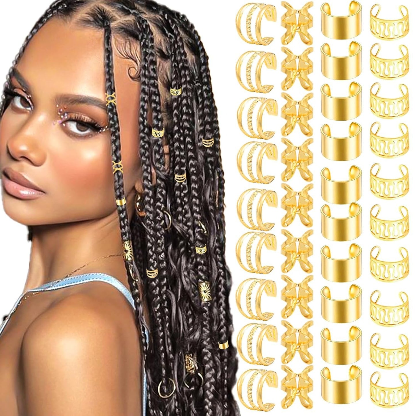 Lot 40 Pinces Cheveux Tressés - Clips Oreille Accessoires
