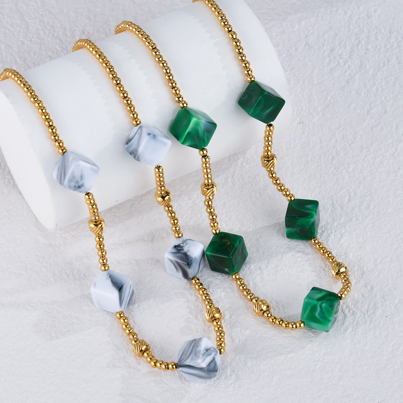 Collier Pendentif Carré Acier Inoxydable 28g - Design Géométrique