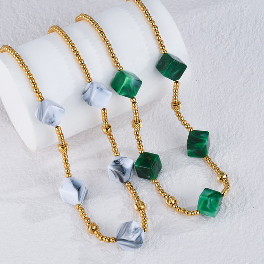 Collier Pendentif Carré Acier Inoxydable 28g - Design Géométrique