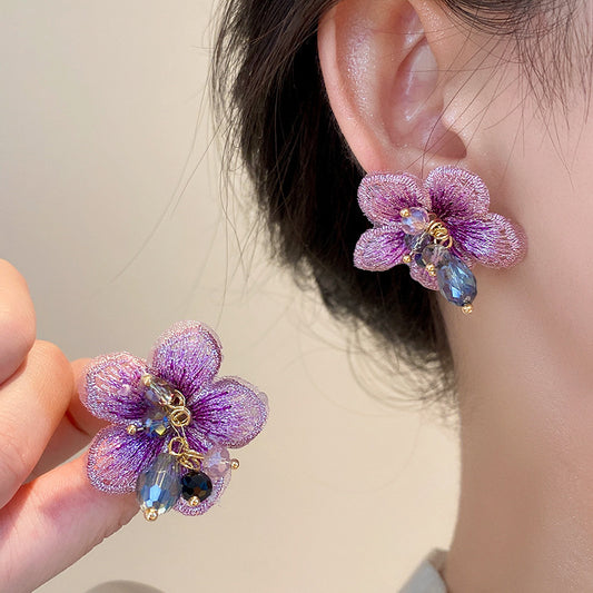 Boucles d'Oreilles Fleurs Colorées Acrylique 10g - 7 Designs