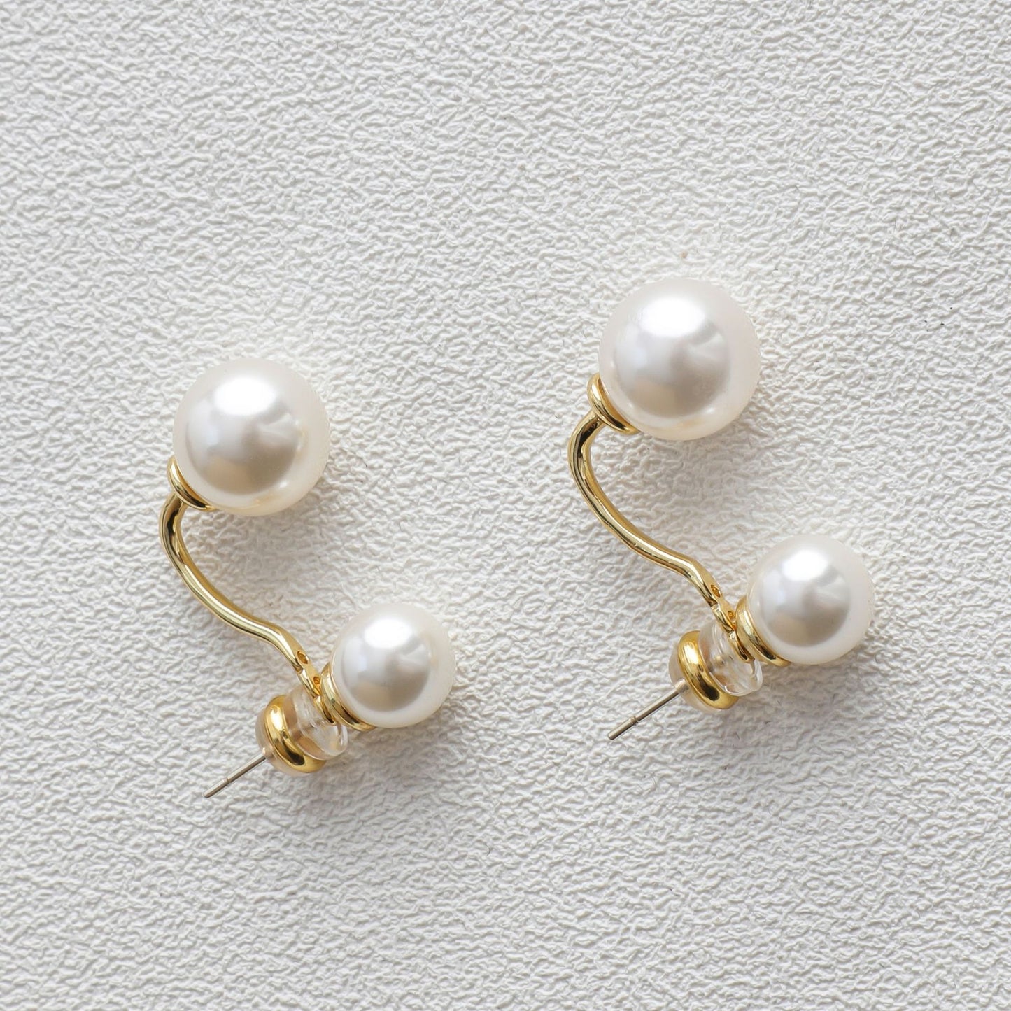 Boucles d'Oreilles Perles Argentées Géométriques 15g - Cuivre Galvanisé