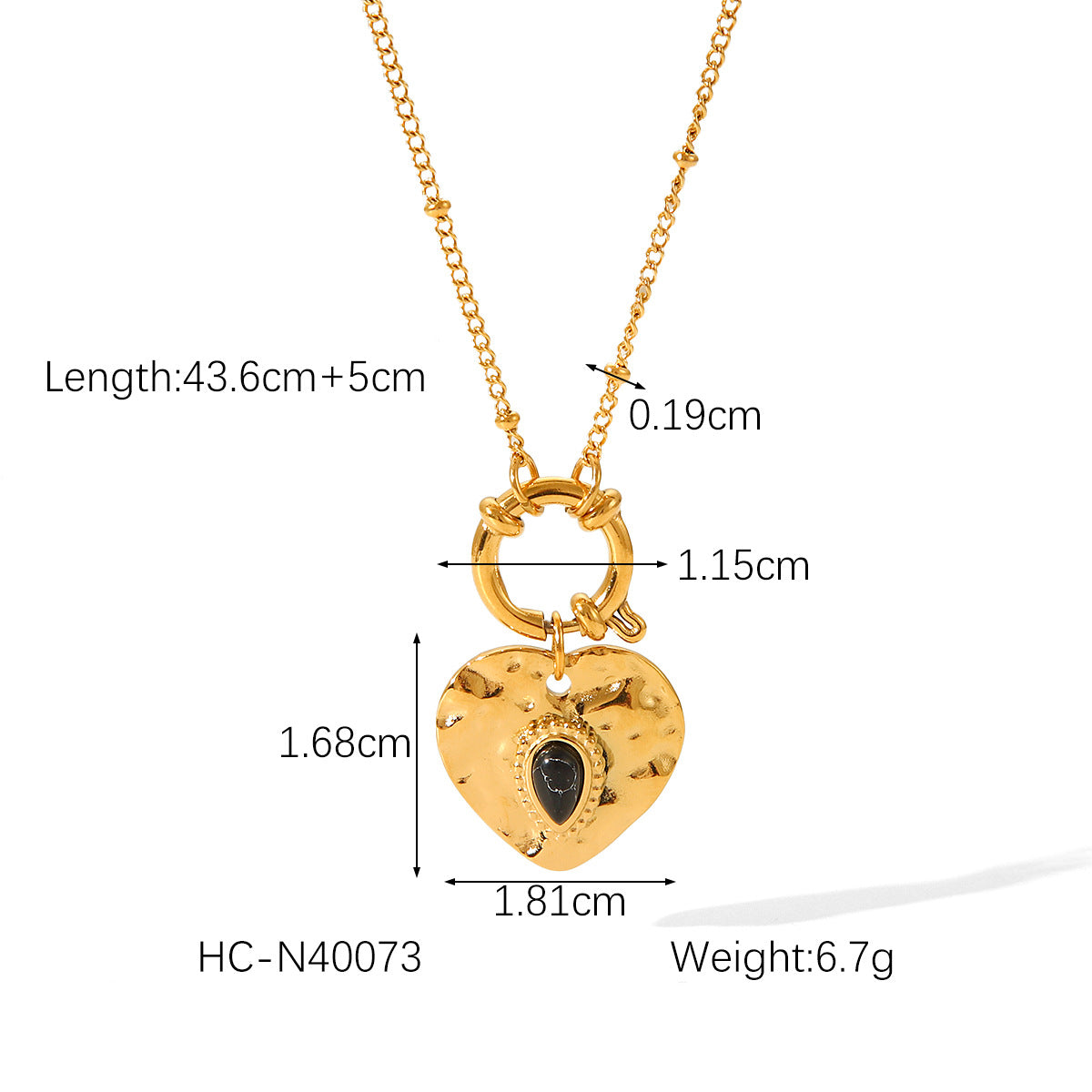 Collier Pendentif Cœur Acier Titane 27g - Hypoallergénique