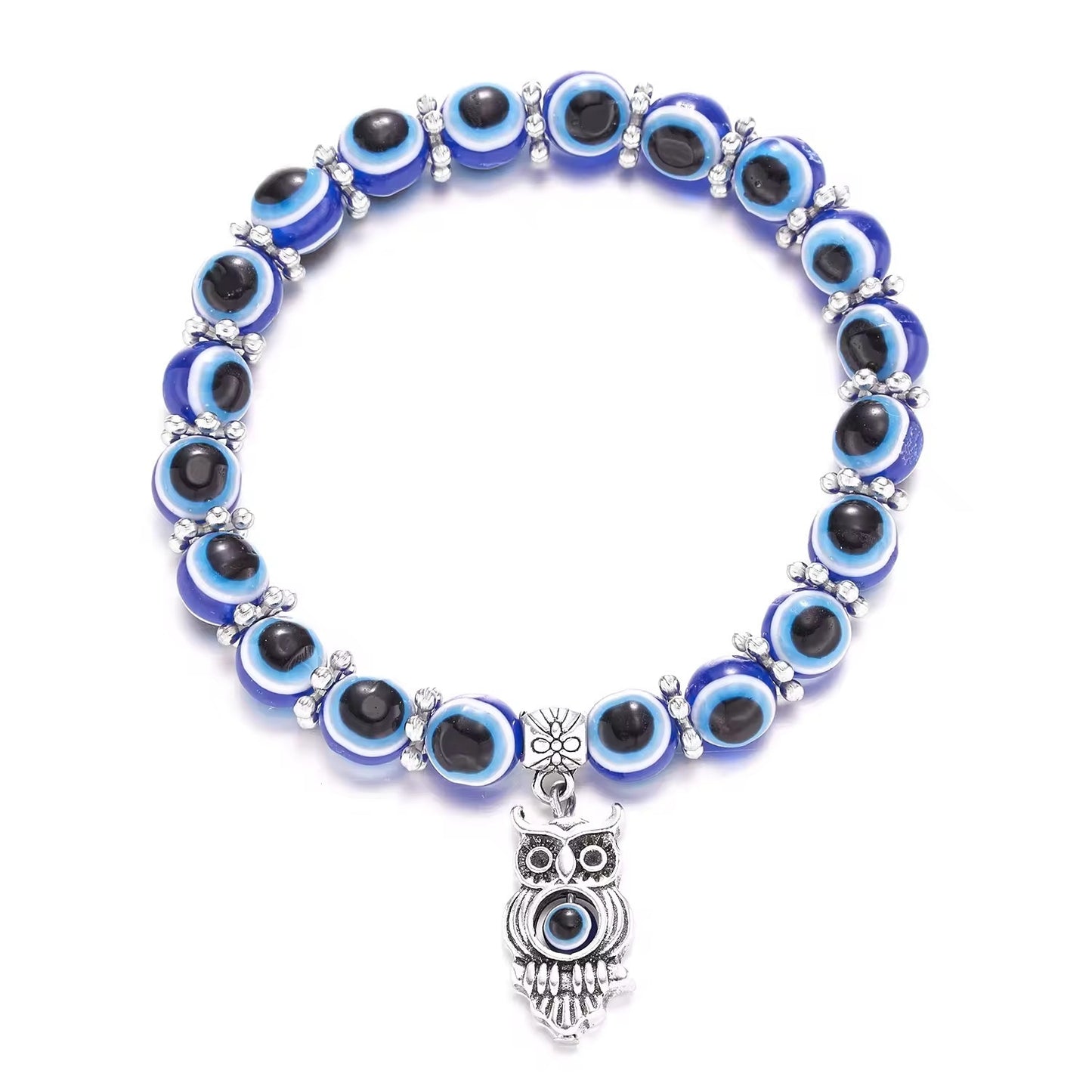 Bracelet Bleu Pendentifs Animaux 15g Résine 8mm