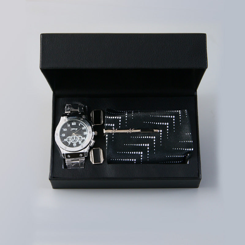 Coffret Cadeau Homme Business - Montre Bijoux Accessoires 4 Pièces | SADJÉ