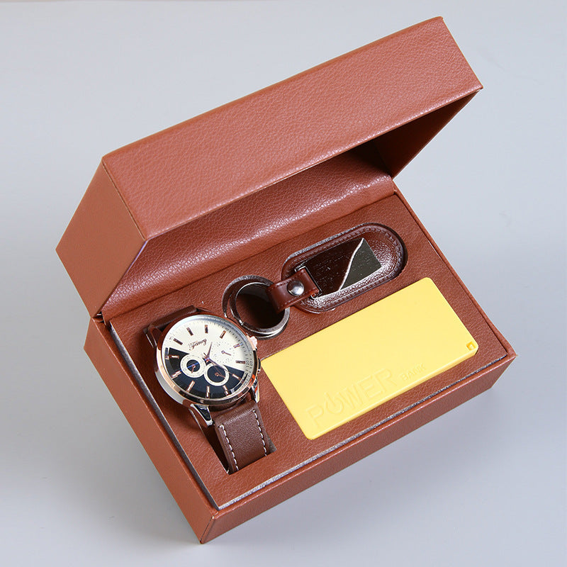 Coffret Cadeau Homme Business - Montre Bijoux Accessoires 4 Pièces | SADJÉ