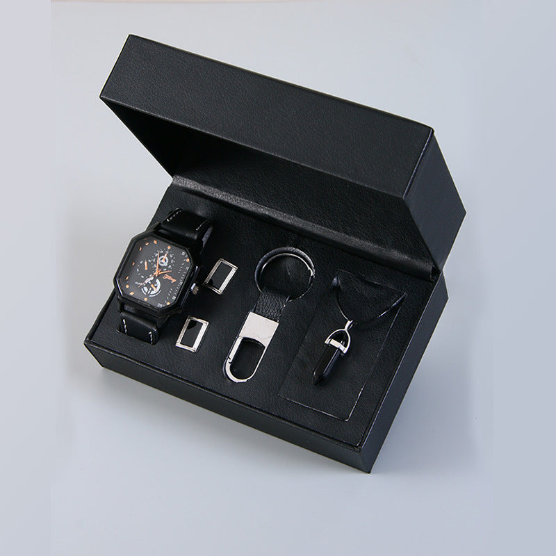 Coffret Cadeau Homme Business - Montre Bijoux Accessoires 4 Pièces | SADJÉ