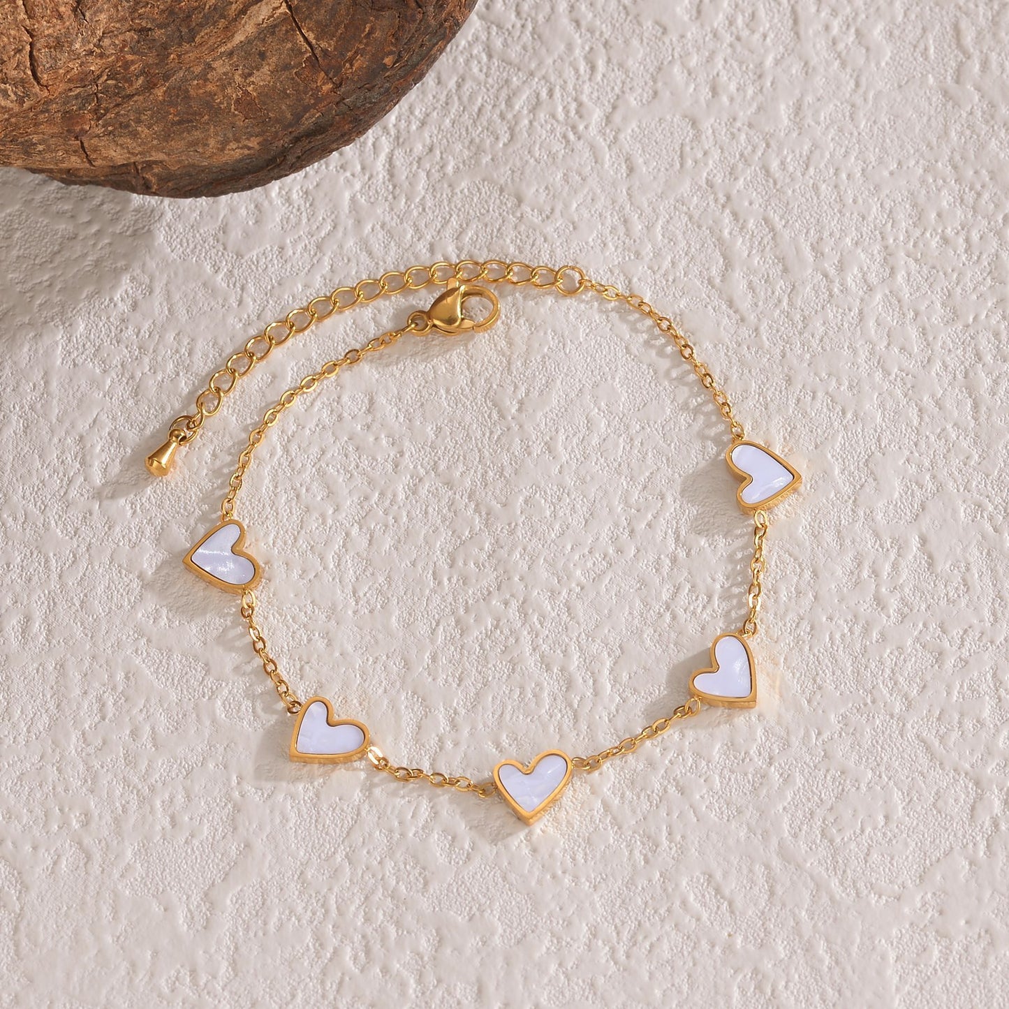 Bracelet Cœurs Gouttelettes Acier Inoxydable 13g - 4 Couleurs Style Européen SADJÉ