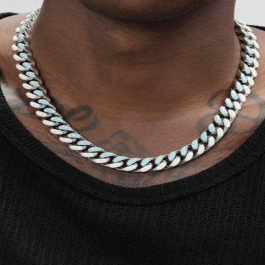 Collier Cubain Homme Chaîne Massive 100g - Découpe Géométrique