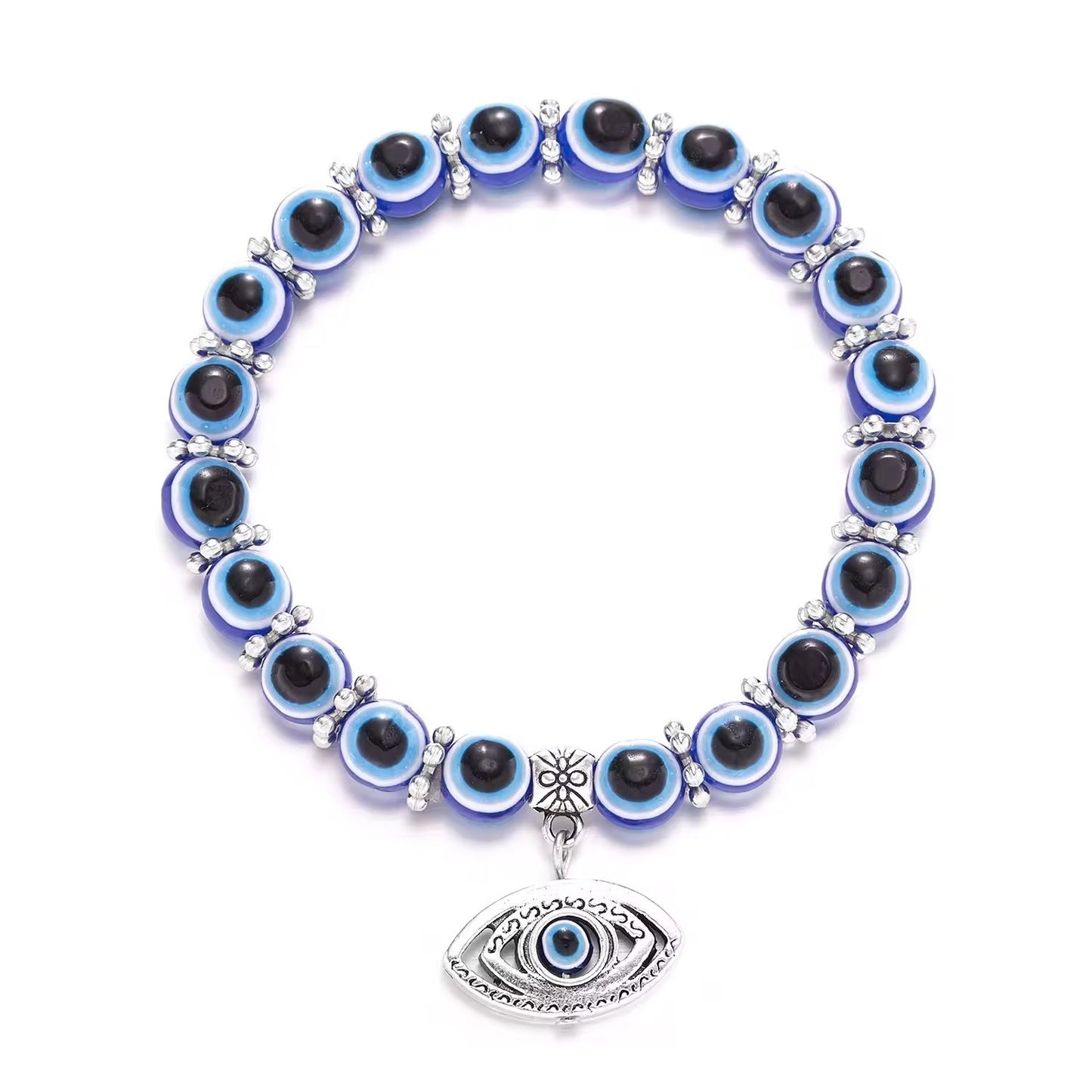 Bracelet Bleu Pendentifs Animaux 15g Résine 8mm