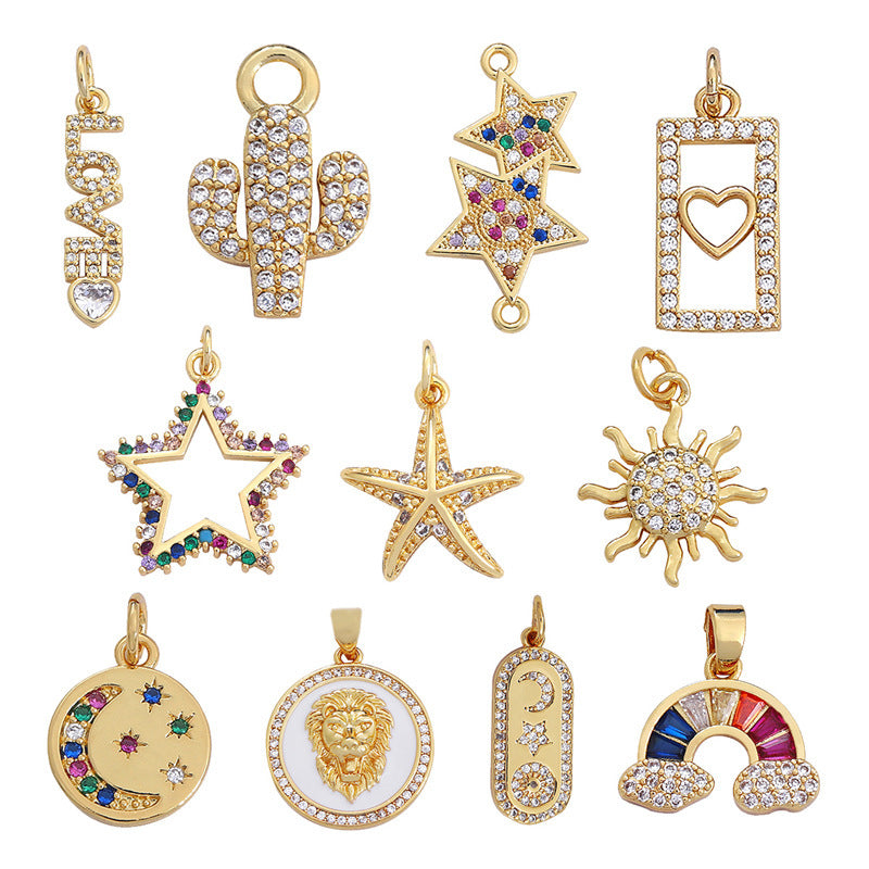 Pendentif Personnalisé Cuivre Zircon Étoile - DIY Créatif 14g | SADJÉ