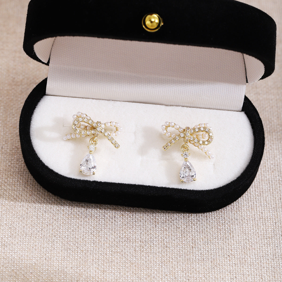 Boucles Oreilles Femme Géométriques Alliage - Diamant Nœud Élégant