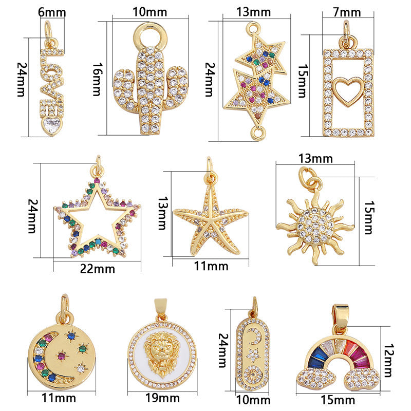 Pendentif Personnalisé Cuivre Zircon Étoile - DIY Créatif 14g | SADJÉ