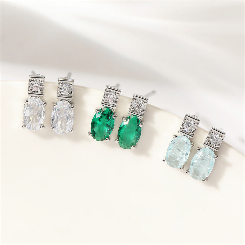 Boucles d'Oreilles Cristal Cuivre Plaqué 11g - Formes Géométriques