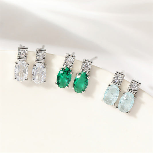 Boucles d'Oreilles Cristal Cuivre Plaqué 11g - Formes Géométriques